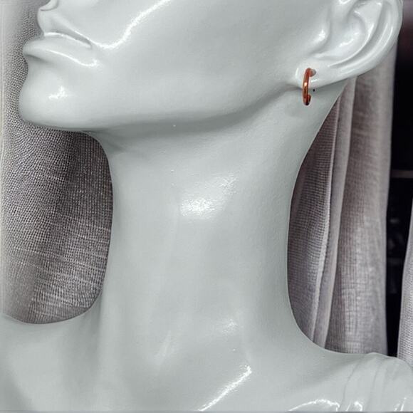 Vintage 90s Orange Acrylic Mini Hoop Earrings Translucent Post Back Y2K Small - Picture 4 of 4